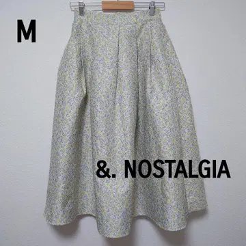 &. NOSTALGIA 플라워 자카드 미디 스커트