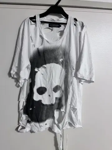 Skull T셔츠 데미지 가공