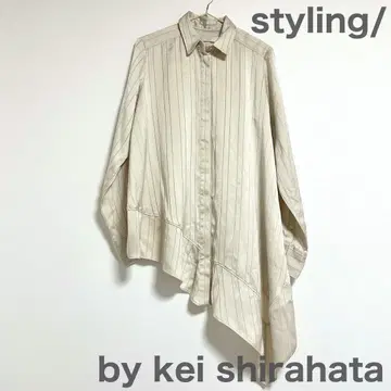 새상품급 kei shirahata 비대칭 새틴 셔츠 블라우스 고급스러움