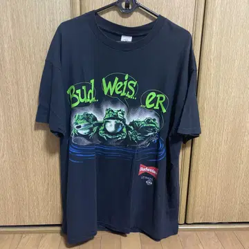 버드와이저 T셔츠 델타 개구리 3마리 90s