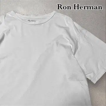 Ron Herman 데미지 가공 무지 티셔츠 화이트 WIDE XL