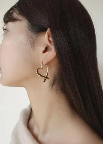 CREA heart fake pierce 골드