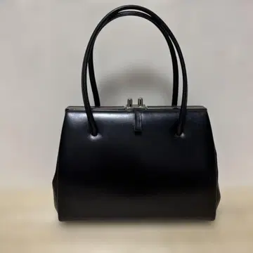 쇼와 레트로 블랙 가죽 핸드백