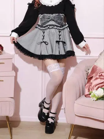 도리 리본 더블 스핀들 치마바지 NOEMIE