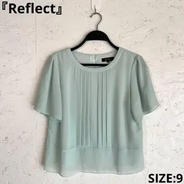 [ Reflect ] 반팔 쉬폰 블라우스 프론트 플리츠 민트 그린 9