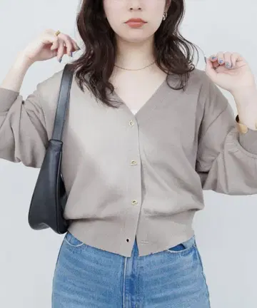 natural couture UV 접촉 냉감 아일렛 가디건 베이지
