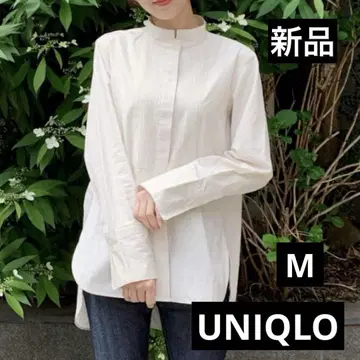 새상품 UNIQLO 유니클로 수피마 코튼 턱 셔츠 내추럴 M