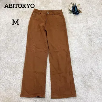 [ 아비토쿄 ] ABITOKYO 와이드 팬츠 캐주얼 브라운 계열 M