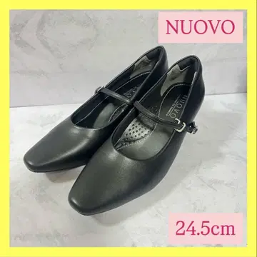 새상품 NUOVO 누오보 펌프스 스트랩 펌프스 블랙 가죽 24.5