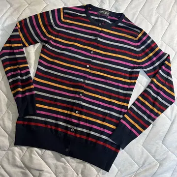 JOHN SMEDLEY 영국제 울 멀티 보더 가디건
