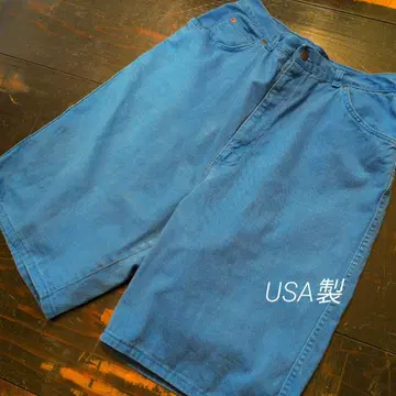 빈티지 USA 제작 100% 코튼 하프 팬츠 컬러 팬츠
