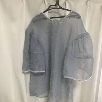 CLANE VELOR PIPING SHEER BLOUSE