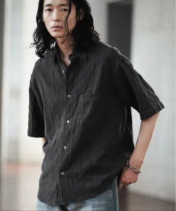 WYM LIDNM GAUZE MESH CHECK H/S SHIRT