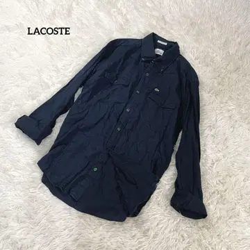 LACOSTE 라코스테 긴팔 셔츠 네이비 사이즈 3 로고 자수 1808