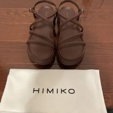 새상품급!! HIMIKO 브라운 크로스 스트랩 샌들