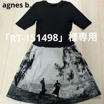 agnes b. 아녜스베 프린트 도킹 원피스 반팔 원피스