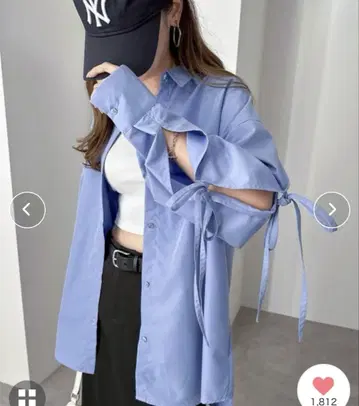 소매 슬릿 리본 긴팔 셔츠 블라우스