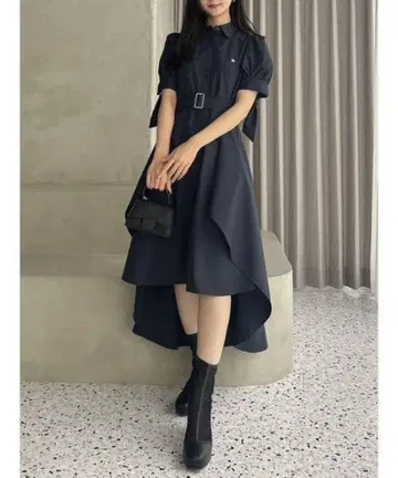 dazzlin POLO BCS 콜라보 헴 레이어드 셔츠 원피스 S 사이즈