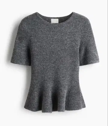 H&M 에이치앤엠 페플럼 니트 그레이 M 사이즈