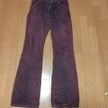 Wrangler 적자색 부츠컷 데님 구제 의류