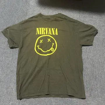 NIRVANA 티셔츠 XL 올리브색