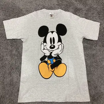 90s Disney 디즈니 미키 티셔츠 파란색 바지 양면 프린트
