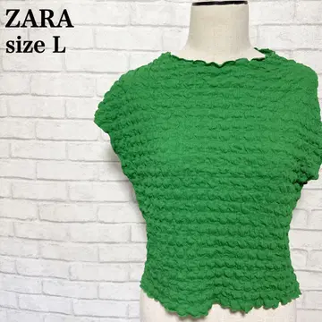 ZARA 팝콘 티셔츠 레어 그린 90년대풍 레트로 구제 의류