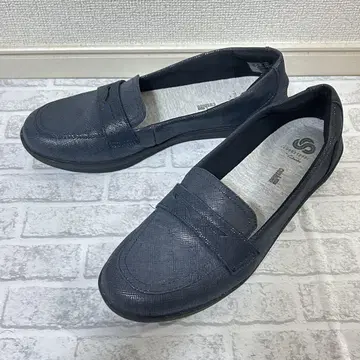 클락스 클라우드스테퍼 로퍼 플랫슈즈 24.5cm 네이비 컬러