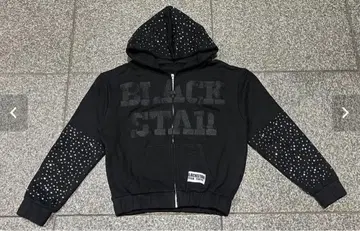 BLACK STAR 큐빅 후드티