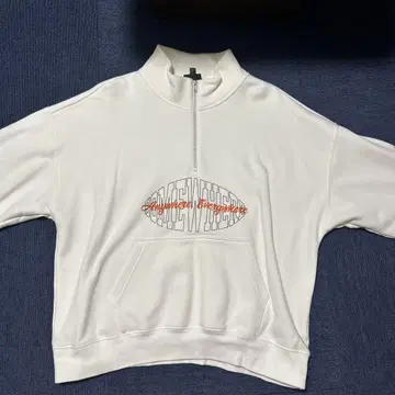 H&M 화이트 지퍼 맨투맨 US XL