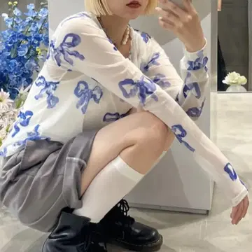 poppy 스타일 리본 시어 탑 아사기뇨 ciaopanic M 사이즈