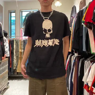 CROWS M 무장전선 T.F.O.A 쿠노 류신 자수 해골 프린트 티셔츠
