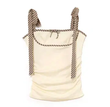 andmary Alice check ribbon tops ivory