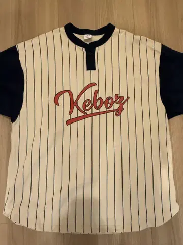 keboz STRIPE HENLEY NECK S/S TEE