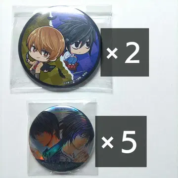DEATH NOTE 야가미 라이토&L 캔뱃지 7개 세트