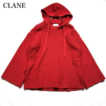 [새상품급] 클라네 WIDE HOOD KNIT TOPS 리브 워셔블