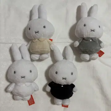 미피 봉제 인형 마스코트 키링 화이트 블랙 베이지 그레이