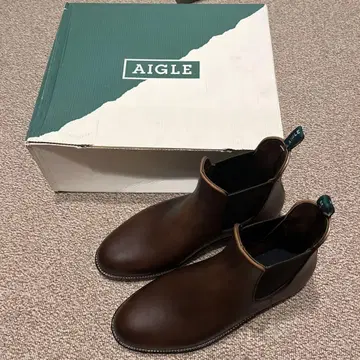 AIGLE 브라운 사이드 고어 부츠