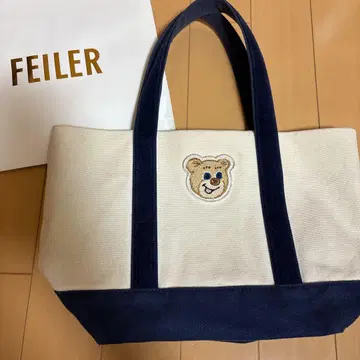 [ FEILER 페일러 ] 올드 테디 와펜 토트백 소형 네이비