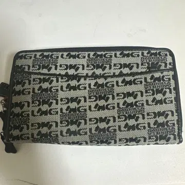 로고 패턴 캔버스 장지갑