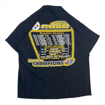 00s 델타 NFL 피츠버그 스틸러스 티셔츠 구제 남성용 L