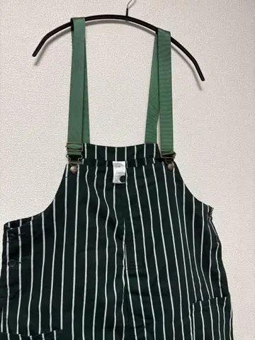 쿠쿠맨 Bib Overall Stripe DarkGreen L 사이즈