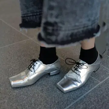 SQUARE TOE LACE UP LOAFERS ameri