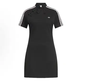새상품 L Adidas 반팔 원피스 여성용 블랙 KB6409