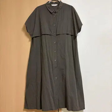 애플하우스 올리브 그린 반팔 셔츠 원피스