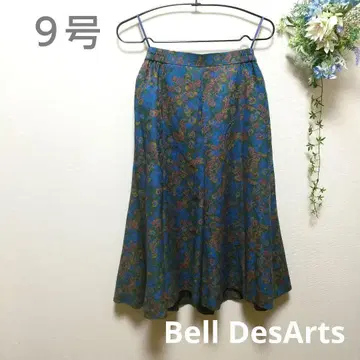 블루 계열 꽃무늬 플레어 롱 스커트 엘레강트 보라색 가을/겨울 0015