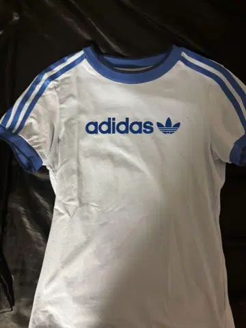 adidas 로고 T셔츠 화이트/블루