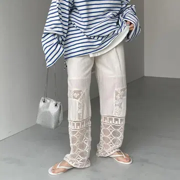 새상품 wee9s 빈티지 라이크 레이스 팬츠
