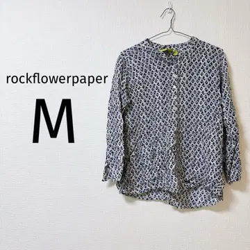 8 rockflowerpaper 기하학 패턴 5부 소매 셔츠 M 상의