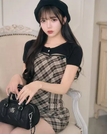 Michelle Macaron 리본 캐미 원피스 앙상블